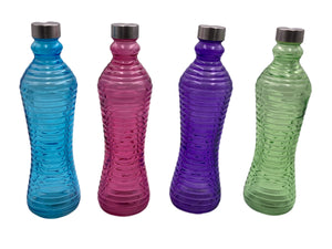 Curvy Colored Glass Bottle 1 L. - HouzeCart