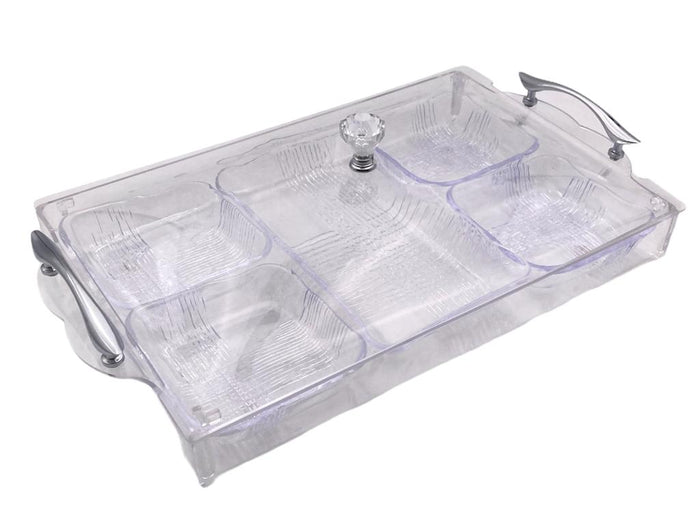 Divided Acrylic Sweet and Food Box - 5 compartments
