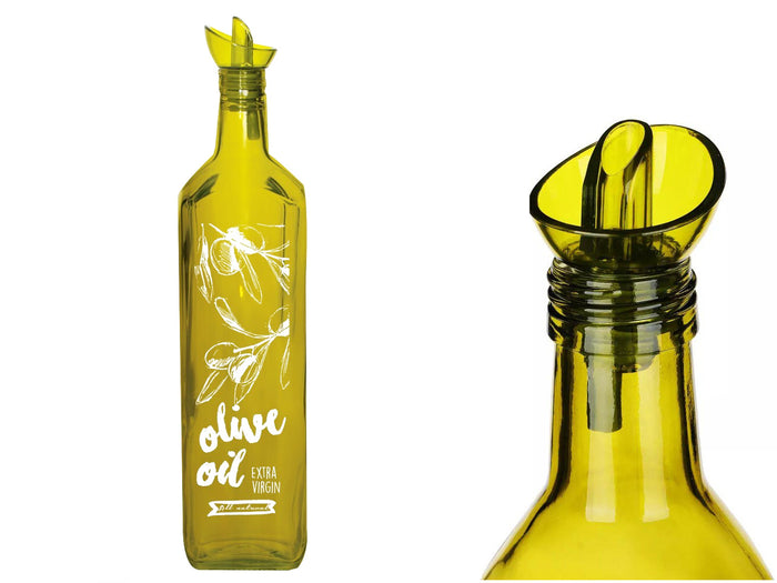 Olive Green Decorated Oil Bottle SQ 1000 ml