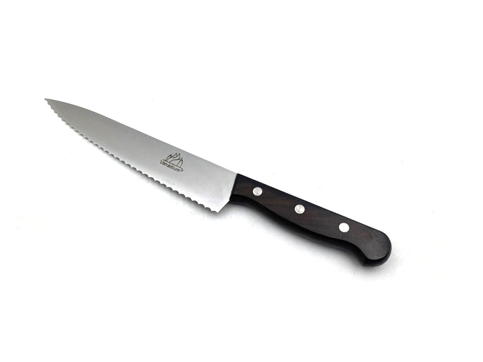 Serrated Chef Knife with Wooden Handle 20cm