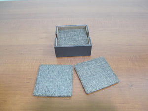 Squared Leather with Fabric Coasters
