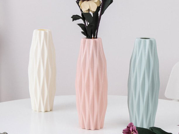 Plastic Vase Ceramic Look 21 cm