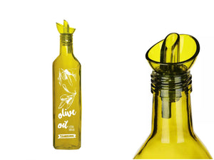 Olive Green Decorated Oil Bottle SQ 500 ml