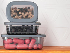 Set of 3 Poli Food Storage Box with Silicon Rim Cover