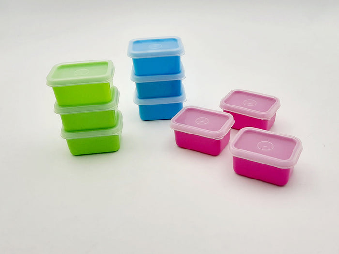 Set of 3 Mini Rectangular Colored Storage Containers