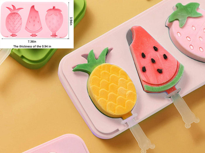Silicone popsicle molds with cover and Plastic sticks
