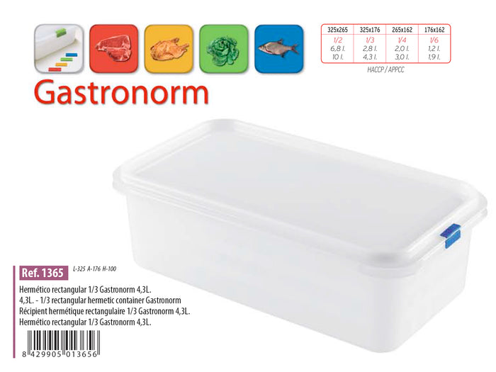 Gastronorm Plastic Storage Container - 4.3 lt
