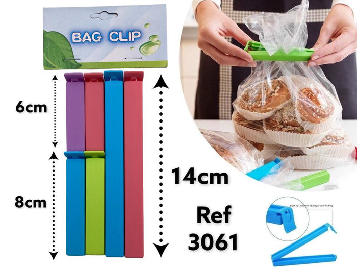 Colored Plastic Bag Clip X6