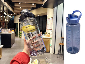 Motivational Water Bottle 2L Transparent Design