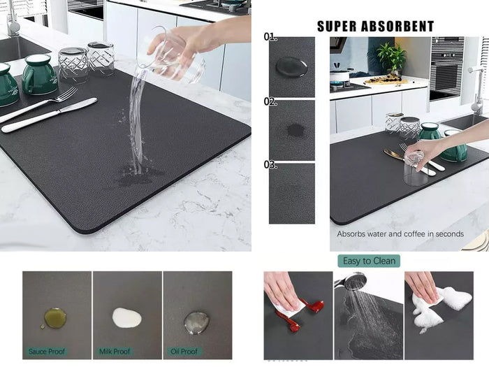 Large Super Water Absorbent Dish Draining Mat