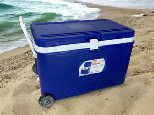 Ice box with wooden handles and plug; 110lt - HouzeCart