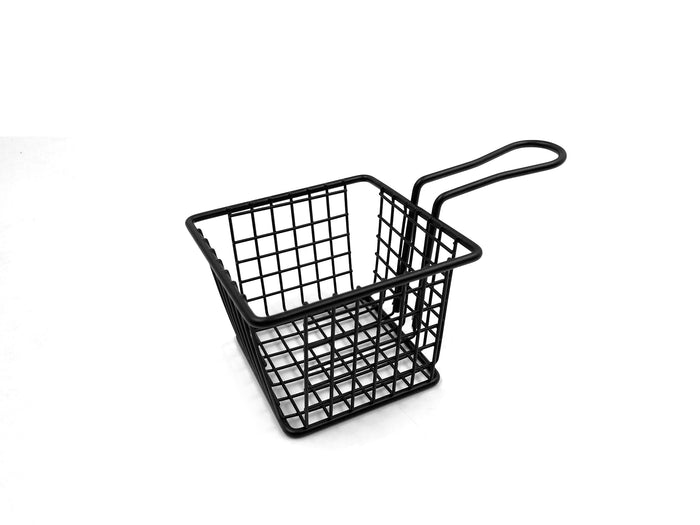 Black Small Squared French Fry Serving Basket 10 CM