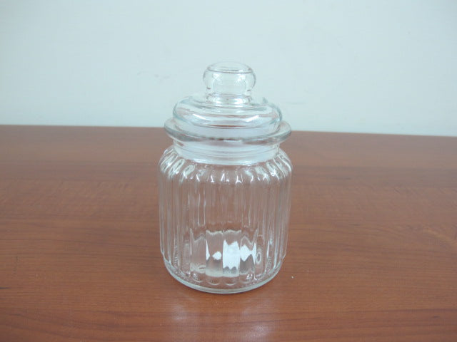 Small Glass Jar Lined Design