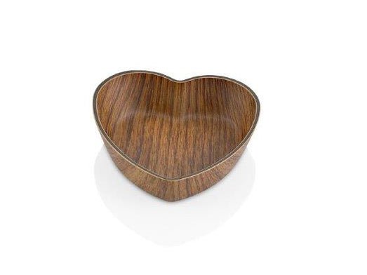 Heart Snack Dish with Wooden  Finish