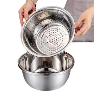 3 Pieces Stainless Steel Grater with Strainer and Bowl - HouzeCart